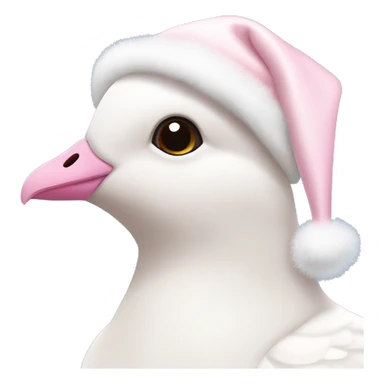 light pink beautiful magestic dove wearing light pink and white christmas hat  sticker