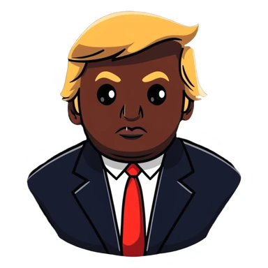 Donald Trump with black skin sticker