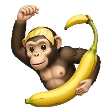 Banana with a head of chimpanzee sticker