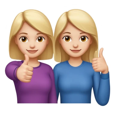 

a girl with a thumb ups and one with thumbs down 


 sticker