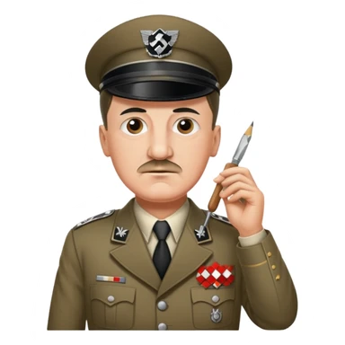 Adolf  hitler in uniform working as a decorator in a house nazi sticker