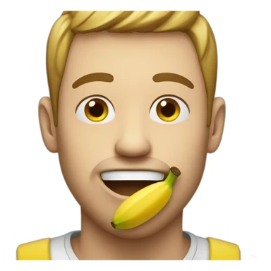 guy eat banana sticker