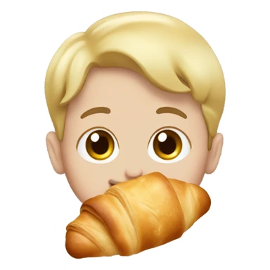 Someone eating a really yummy croissant sticker