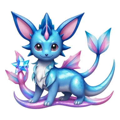 Nebulae Iridescent Glitter Scaled Shiny  Vaporeon-Glaceon-Sylveon-Amaura-Fakémon-fusion sticker