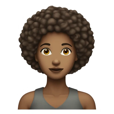 Poc girl with hair eyes brunette Afro hair  sticker