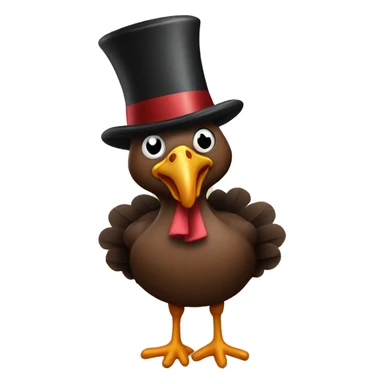 Turkey with a top hat sticker