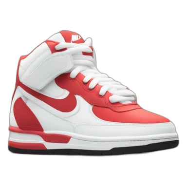 Chaussure Nike rouge et blanche avec le logo en noir sticker