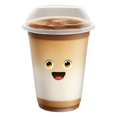 iced latte in a plastic cup sticker