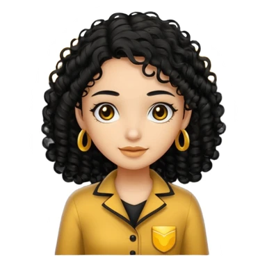 black transparent folder - with a canela skin girl with curly black hair logo  sticker