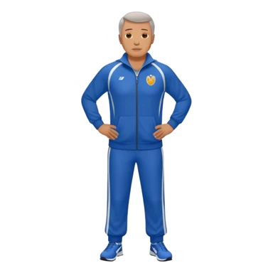 middle-aged track coach full length sticker