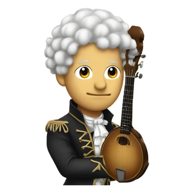 Vivaldi standing chibi banjo wig questioning sticker