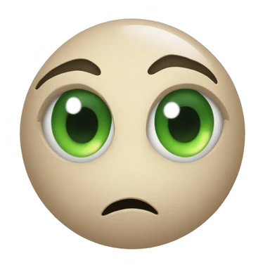 deformed  sphere with green eyes sticker