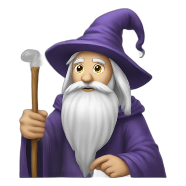 wizard thinking face holding a chalk sticker