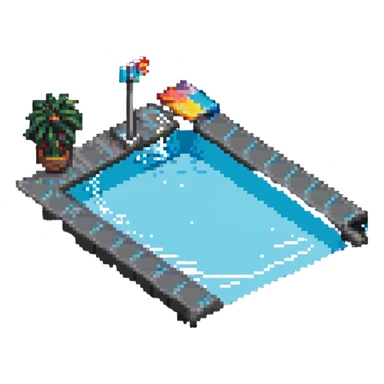 swimming pool with diving board sticker