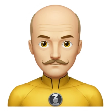 dc sinestro yellow outfit with mustache and balding head sticker