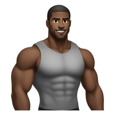 muscular strong black man sticker