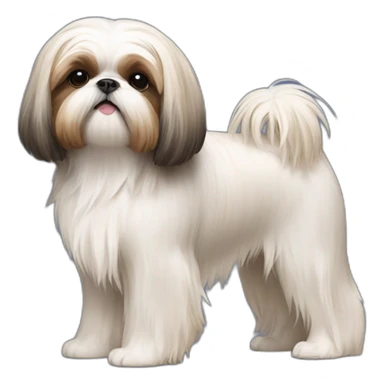 Dog Shih Tzu with long coat full-height  sticker