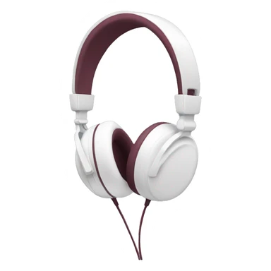 White headphones with maroon bow sticker