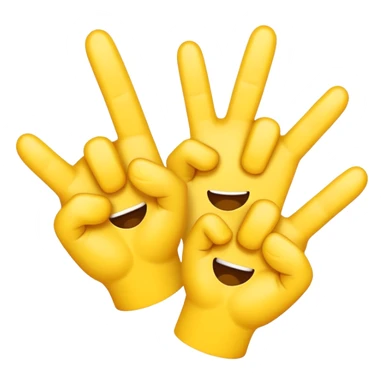 emoji 3 fingers sticker
