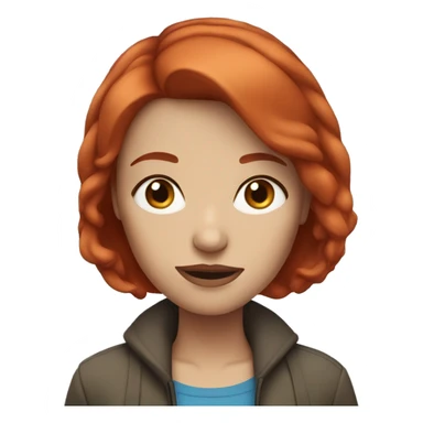woman with short red hair and blue eyes  sticker