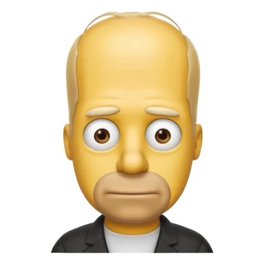 Homer Simpson emoji with 16 thinning hair on top of head sticker