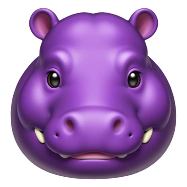 A hippo made of eggplant sticker