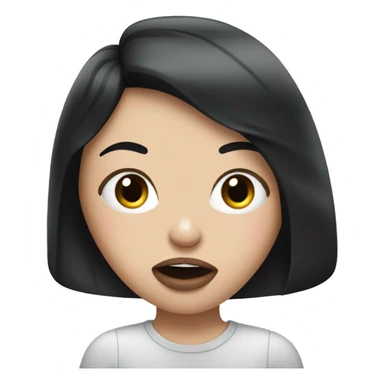 White girl with Black hair chewing bubblegum  sticker