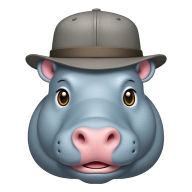 hipoptamus wearing hat sticker