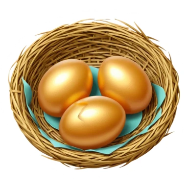 Golden eggs in a nest  sticker