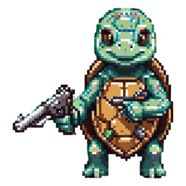 turtle with a gun sticker
