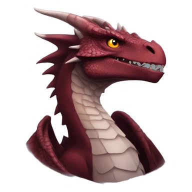 Cool edgy badass Maroon dragon-raptor with darker mane sticker
