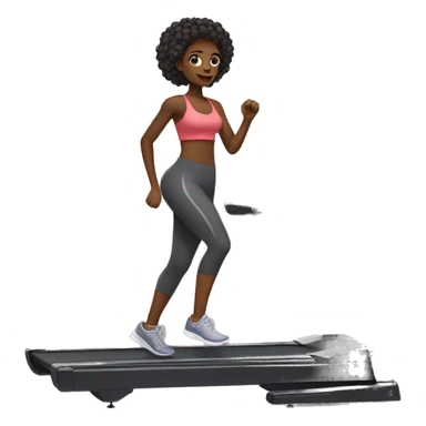 Black girl on treadmill  sticker