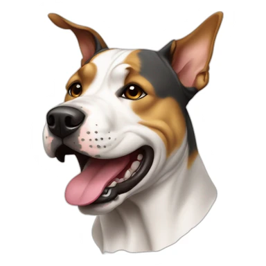 Amstaff double color with golden teeth  sticker