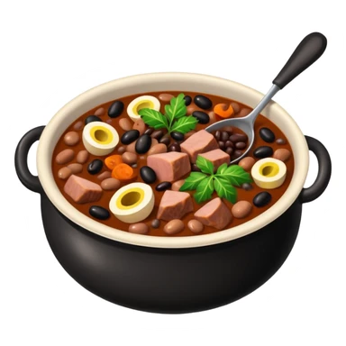 Feijoada prato típico brasileiro , com feijões pretos pequenos carne de porco e etc sticker