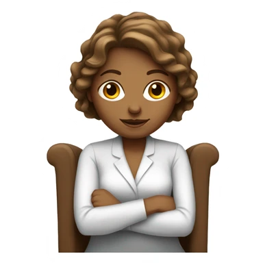 white-glass-woman-brown-hair-sitting-chair sticker