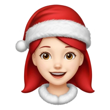 holiday girl mood wearing santa hat sticker