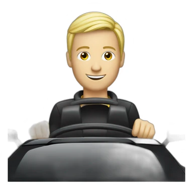 A blonde man driving a Black Opel Tigra cabrio sticker