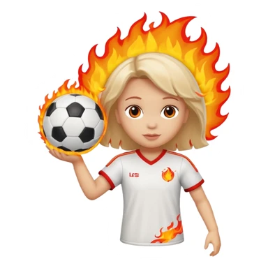 Boneca segurando uma Bola de futebol e somente uma bola está queimando sticker