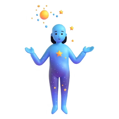 celestial being with universe inside its translucent body sticker