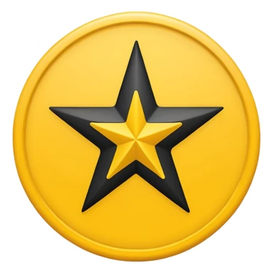 Black star inside a yellow circle  sticker