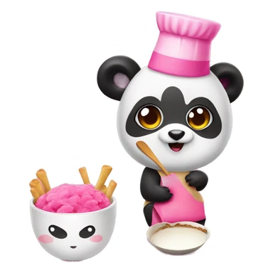 Süßer pinker Panda Kekse am Essen  sticker