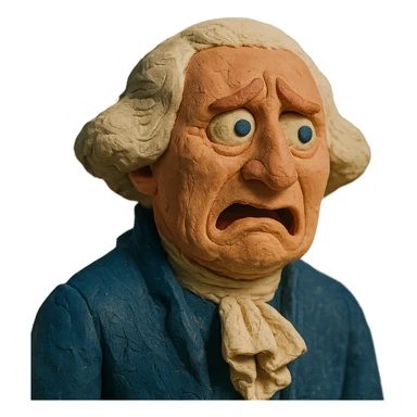 disgusted and scared George Washington sticker