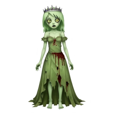 zombie princess full body torn dress sticker