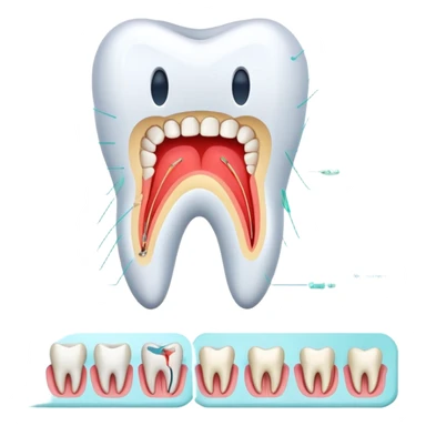 dental chart with tooth diagnosis results sticker