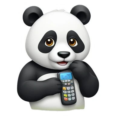Oso panda con un teléfono sticker