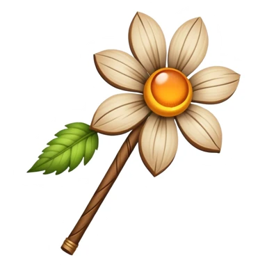 wooden druid staff flower  sticker
