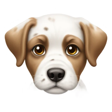 a white shittzu puppy with brown spots sticker