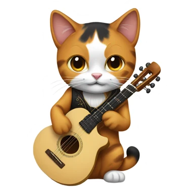 Calico cat musician sticker