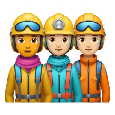 Colorful Helmeted Travelers sticker