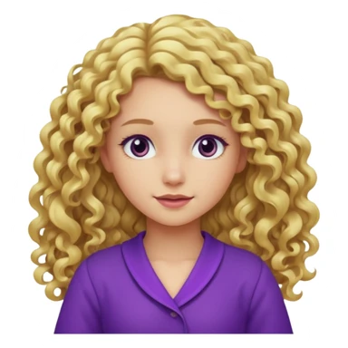 A blonde long cute curly hair make a really everything purple sticker